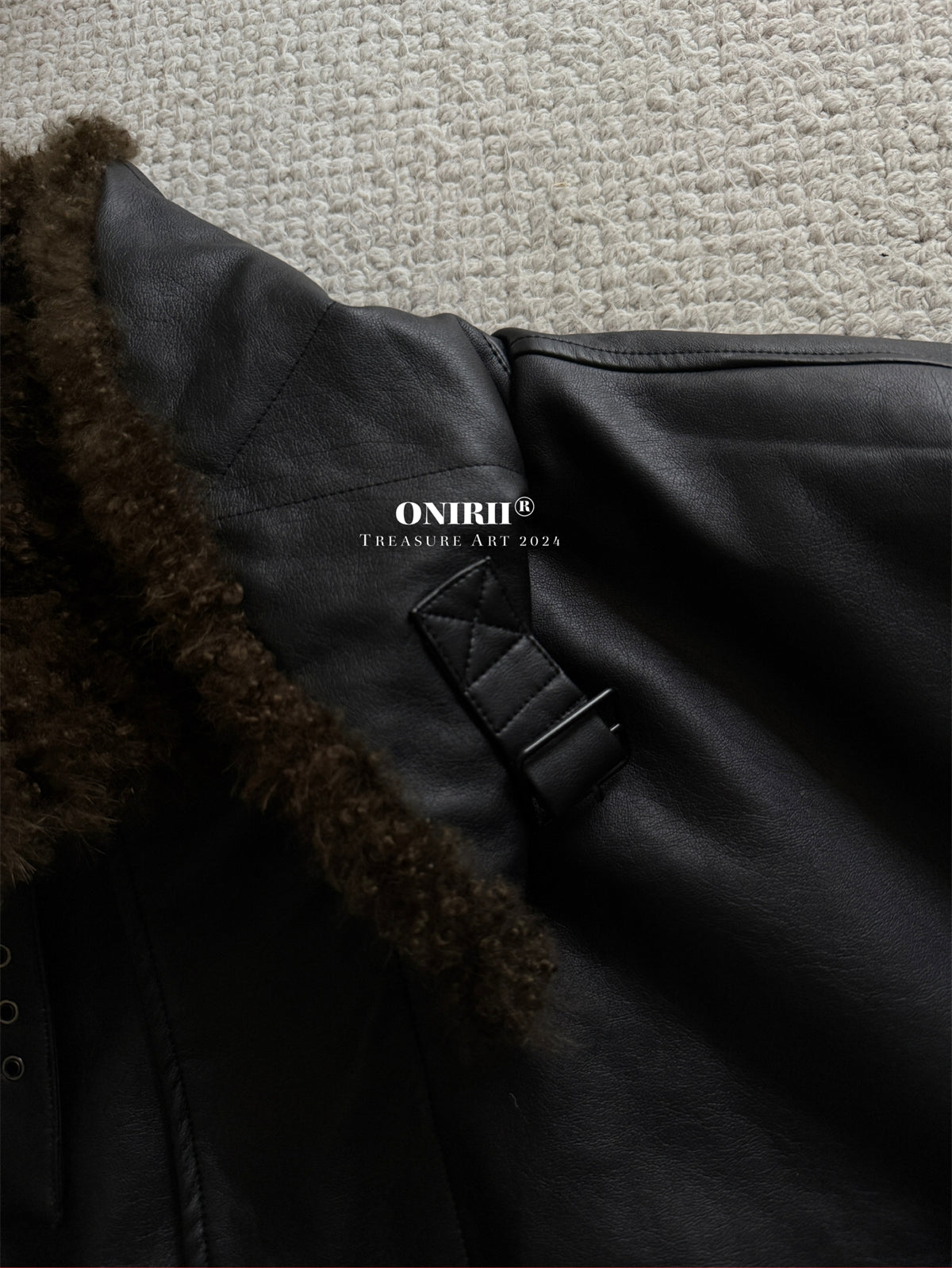 Heavyweight Le*maire Quilted Jacket Imported Lamb Wool Collar Gray-Black Padded Coats
