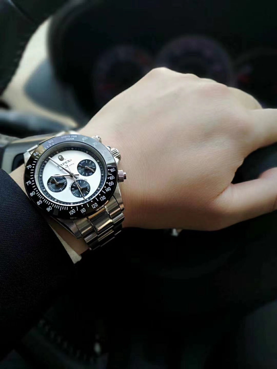 Self-made BAPEX TYPE 3 Triple-Eye Primate Head Watch - Panda Dial Quartz Chronograph