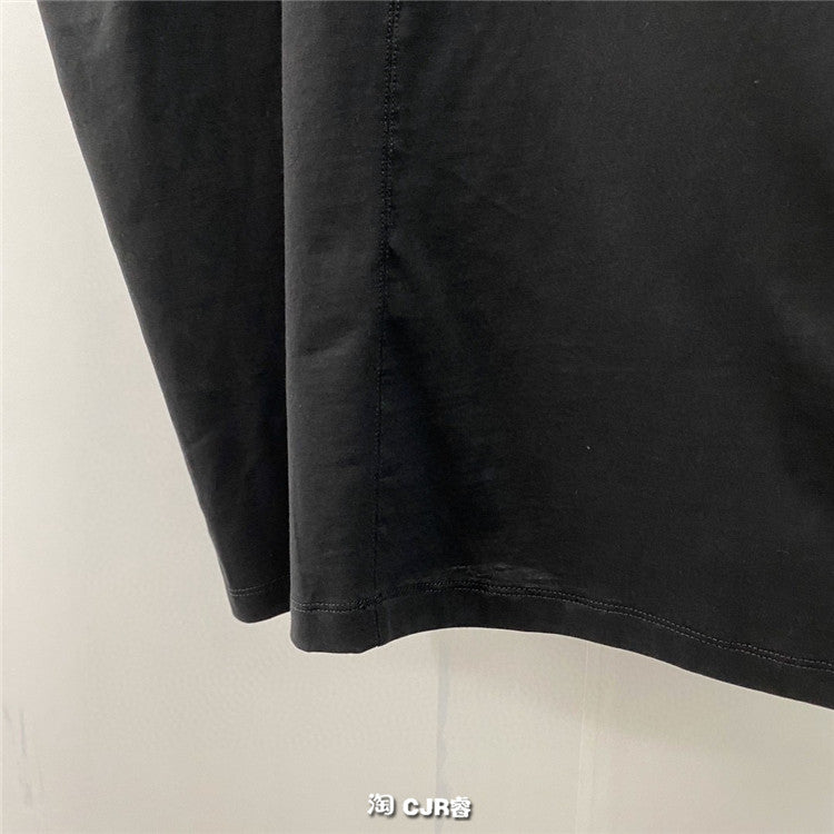 Self-made Dark Avant-garde Rick Owen Slogan RO Print Oversized Short Sleeve Tee