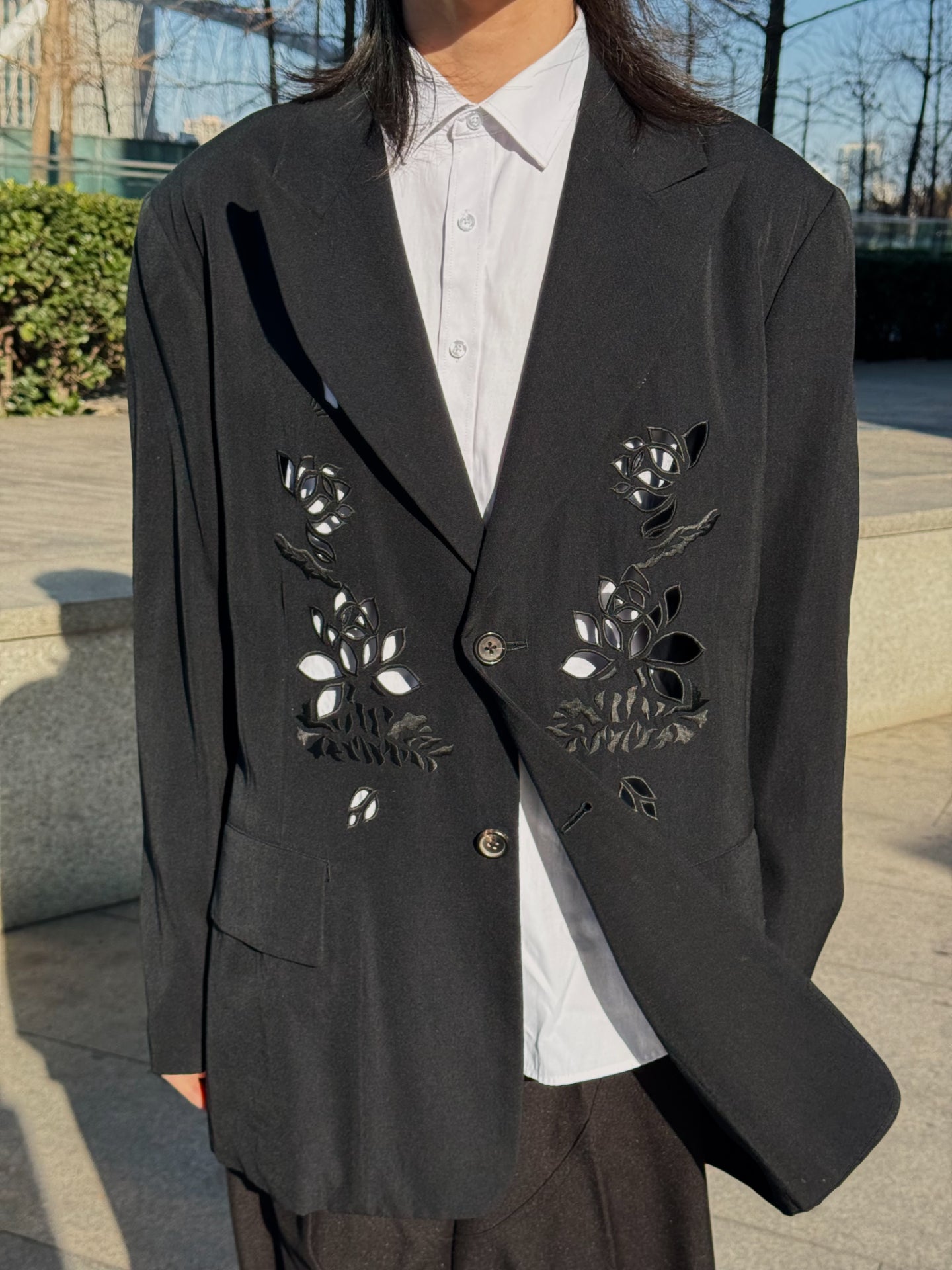 Self-made Yohji 'Flower & Youth' Wool Blazer - Lotus Cut-Out Detailing