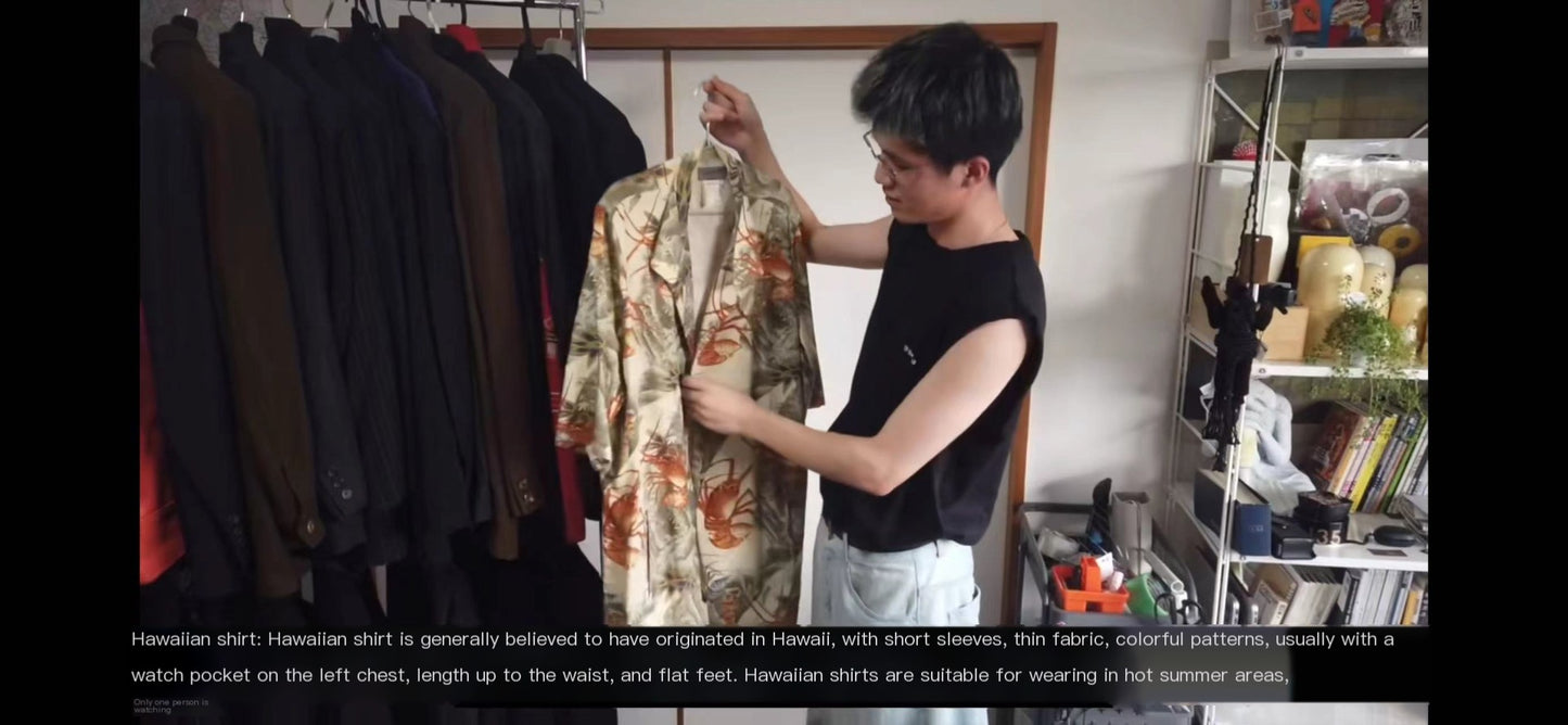 Self-made Yohji 97ss Archive Collection -Ink Lobster Hawaiian Shirt Suit Jackets