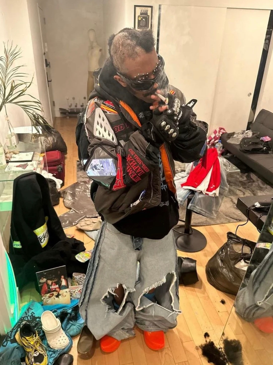 Self-made Vetements x Alpha AW18 Runway Bomber – 3D Silicone Racing Jacket Kanye