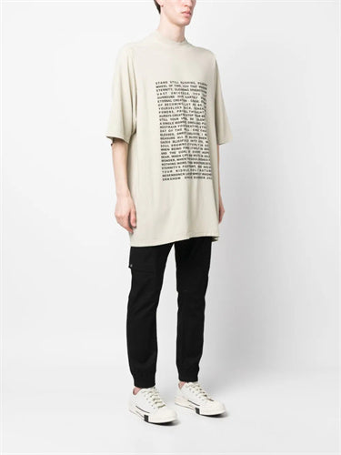 Self-made Dark Avant-garde Rick Owen Slogan RO Print Oversized Short Sleeve Tee