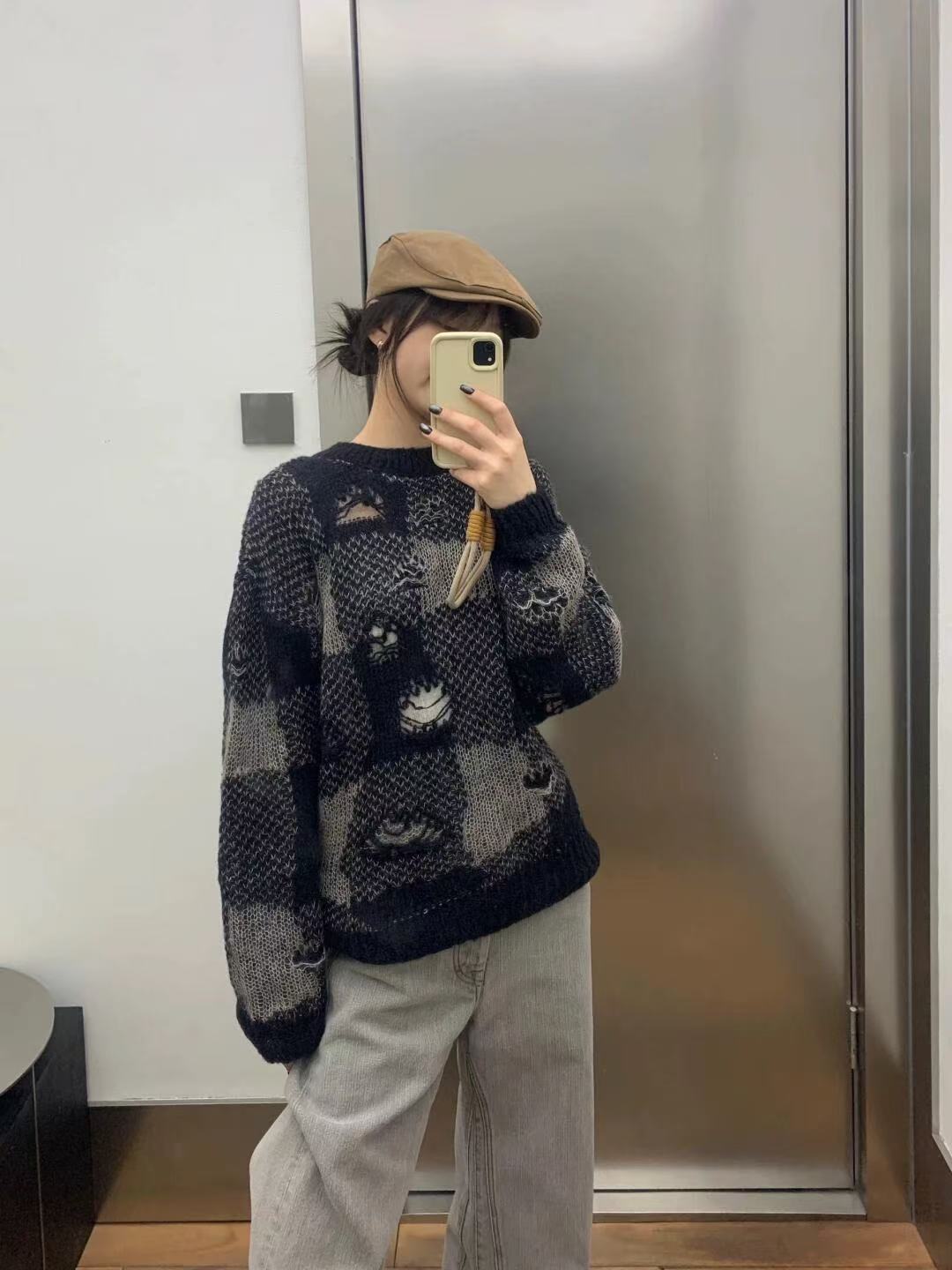 donclick Our Legacy 24FW Distressed Knit Sweater -Round Neck Destroyed Pullover
