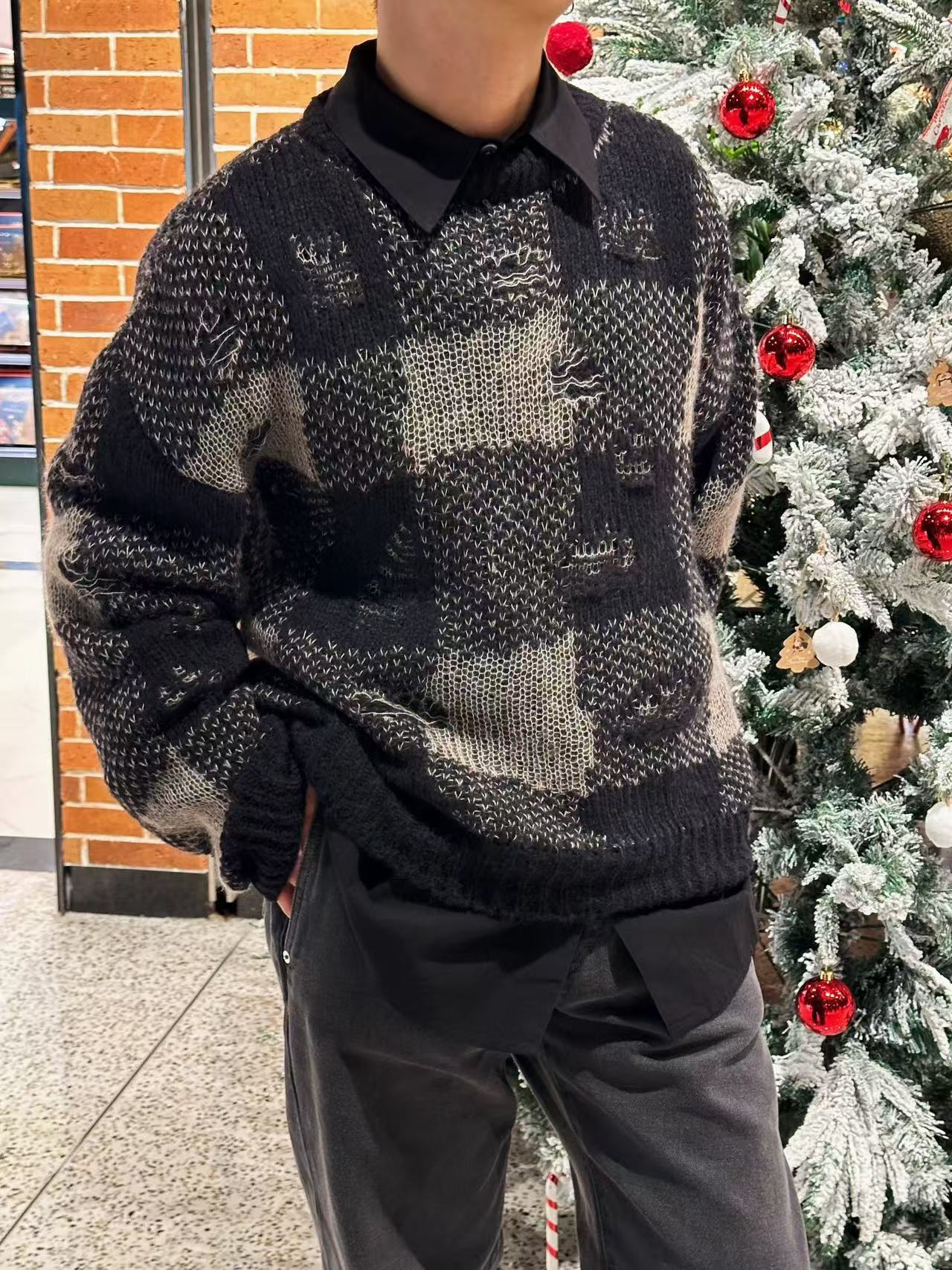 donclick Our Legacy 24FW Distressed Knit Sweater -Round Neck Destroyed Pullover