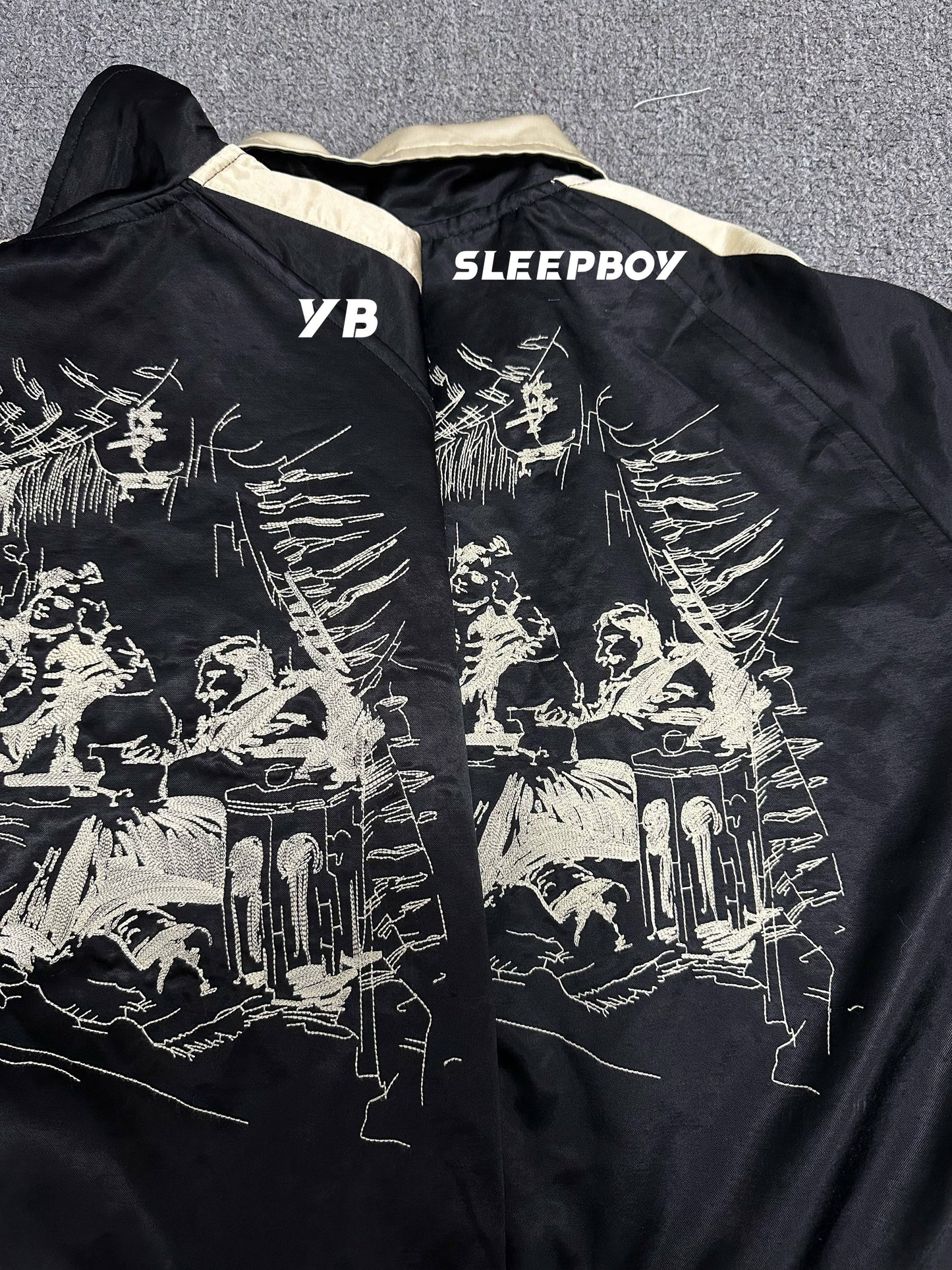 ERD AW24 'Opium Den' Varsity Jacket - Silk Court Embroidery Baseball Coat