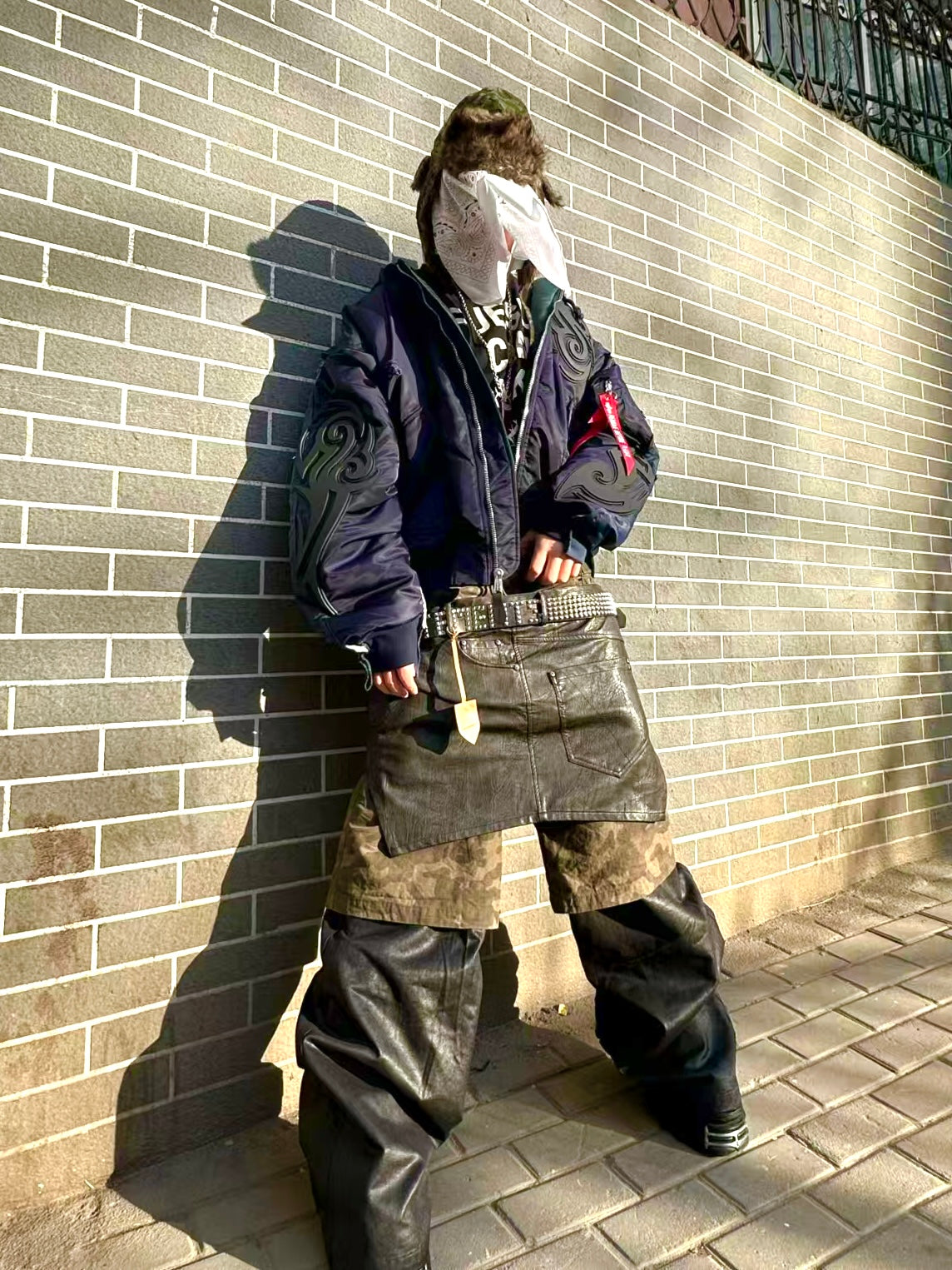 Custom-made 19AW Alpha Industries Vetements Tribal Bomber Blue Padded Jacket