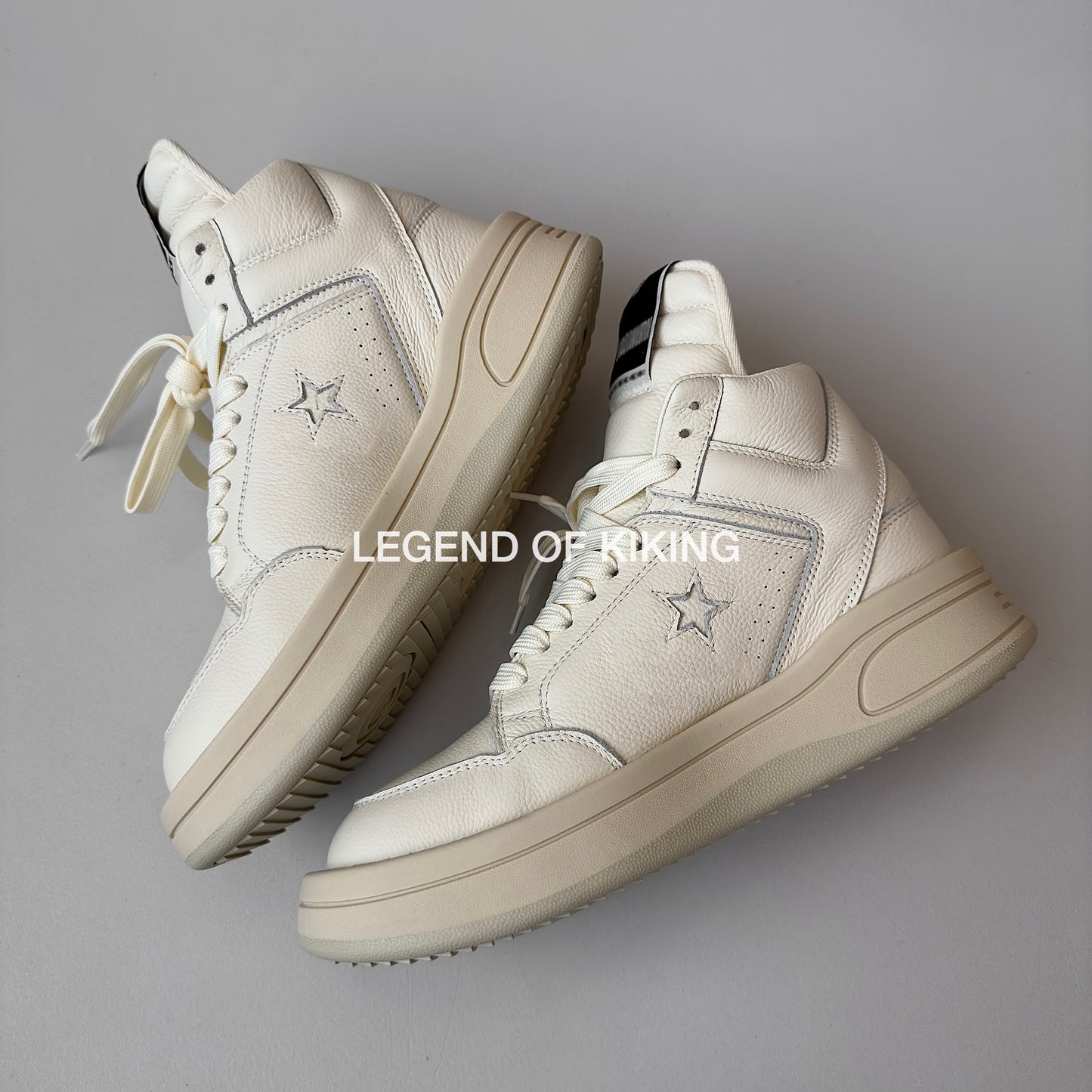 Self-made RO High-Top Leather Sneakers - Rick Owens Round-Toe Lace-Ups