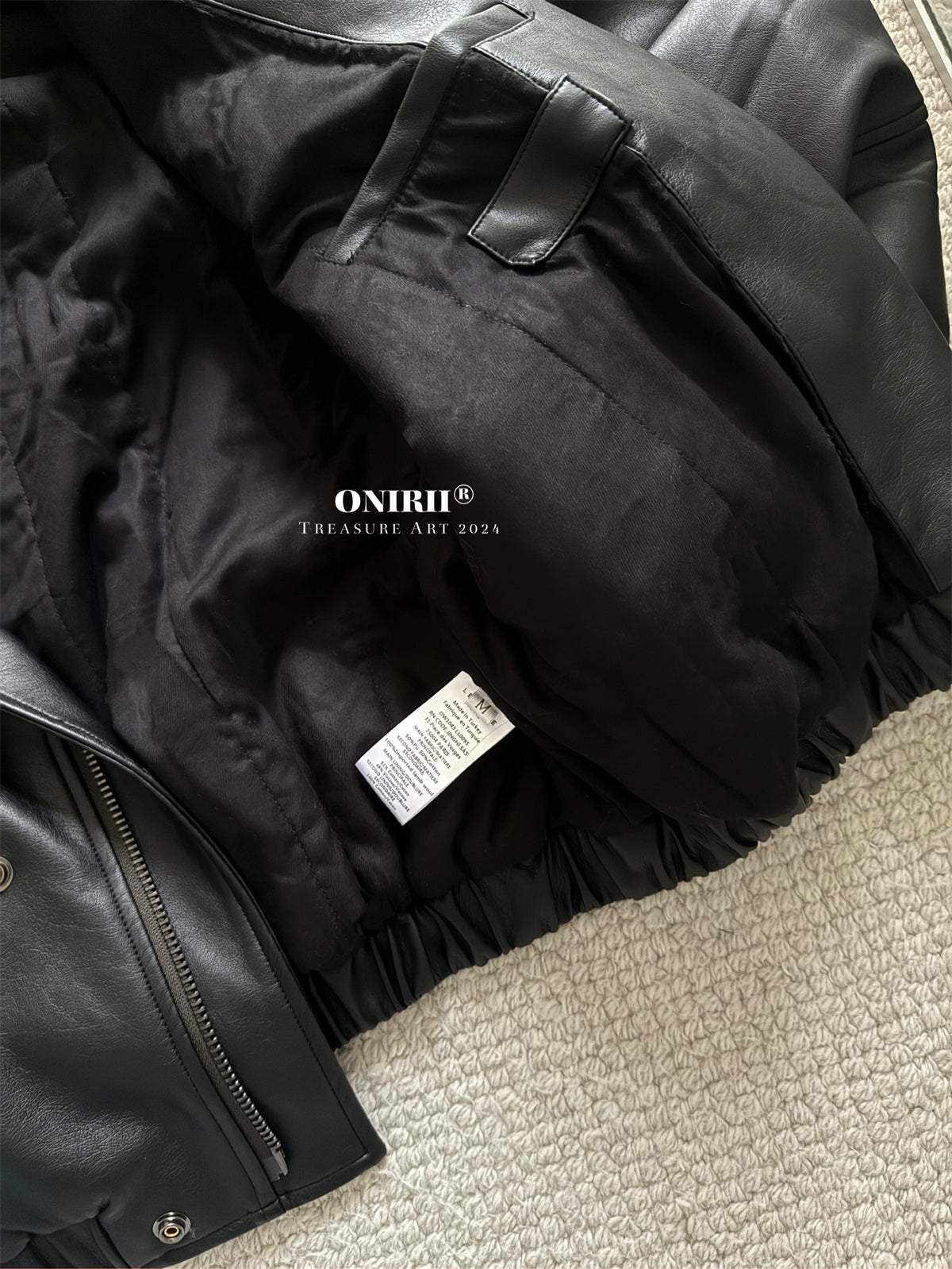 Heavyweight Le*maire Quilted Jacket Imported Lamb Wool Collar Gray-Black Padded Coats