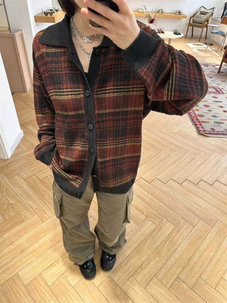 Self-made Our Legacy Evening Polo Hemp Check Knitwear - Malard Colorway Striped
