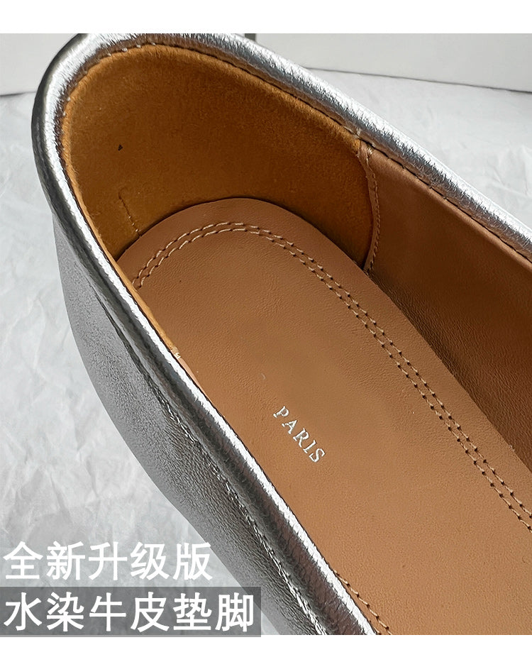 25SS MM6 Classic Slip-On Tabi Shoes - Buttery Lambskin Split-Toe Ballet Flats