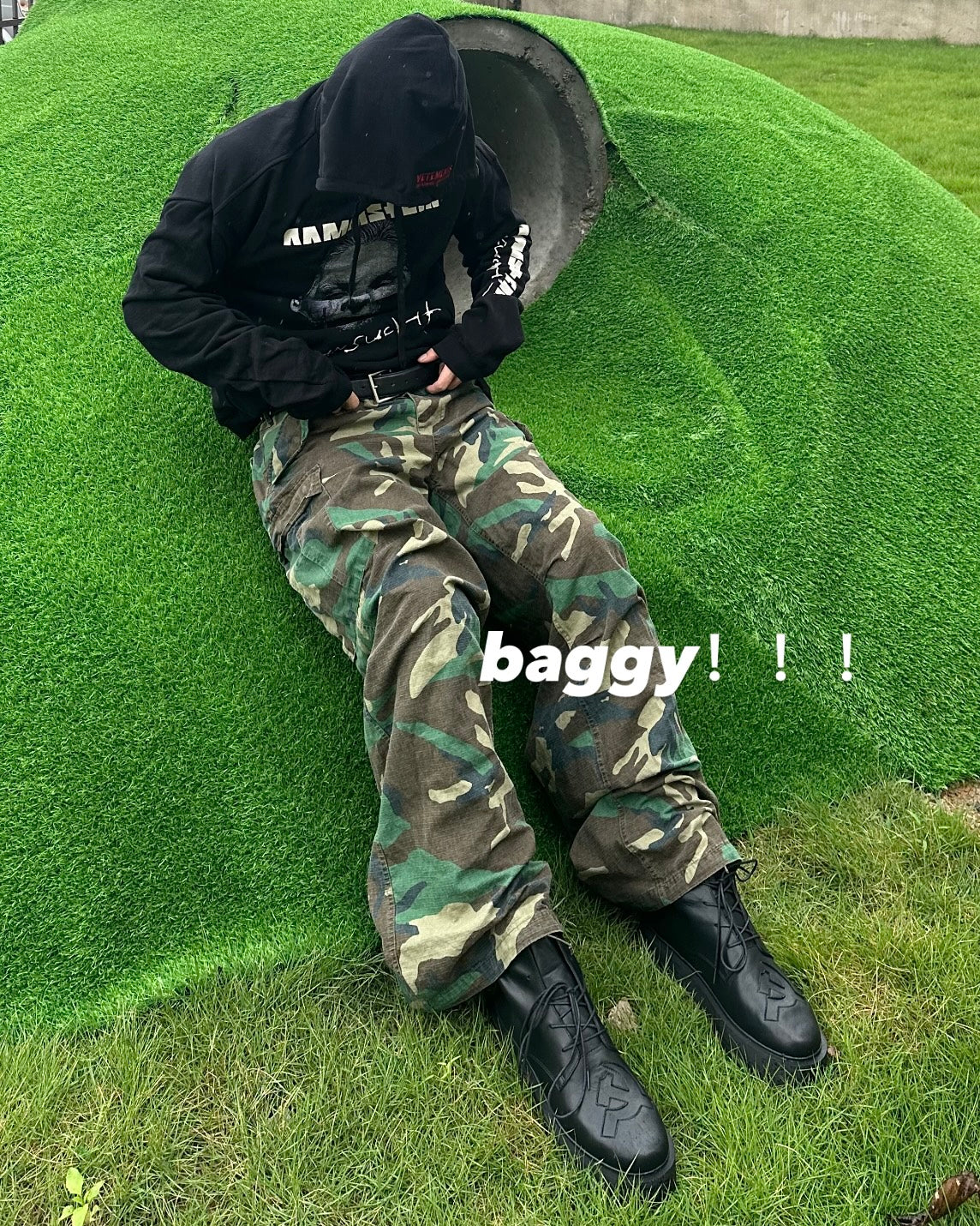 Vintage M65 Remake Camo Work Pants - Baggy Wide-Leg Trousers Playboi Carti