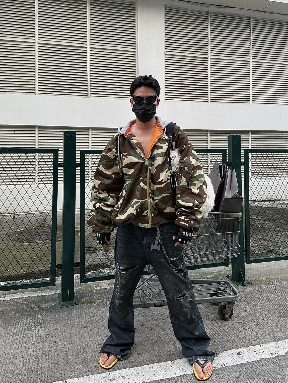 Vetements Reversible Dual-Sided Camouflage Hooded Bomber Jacket