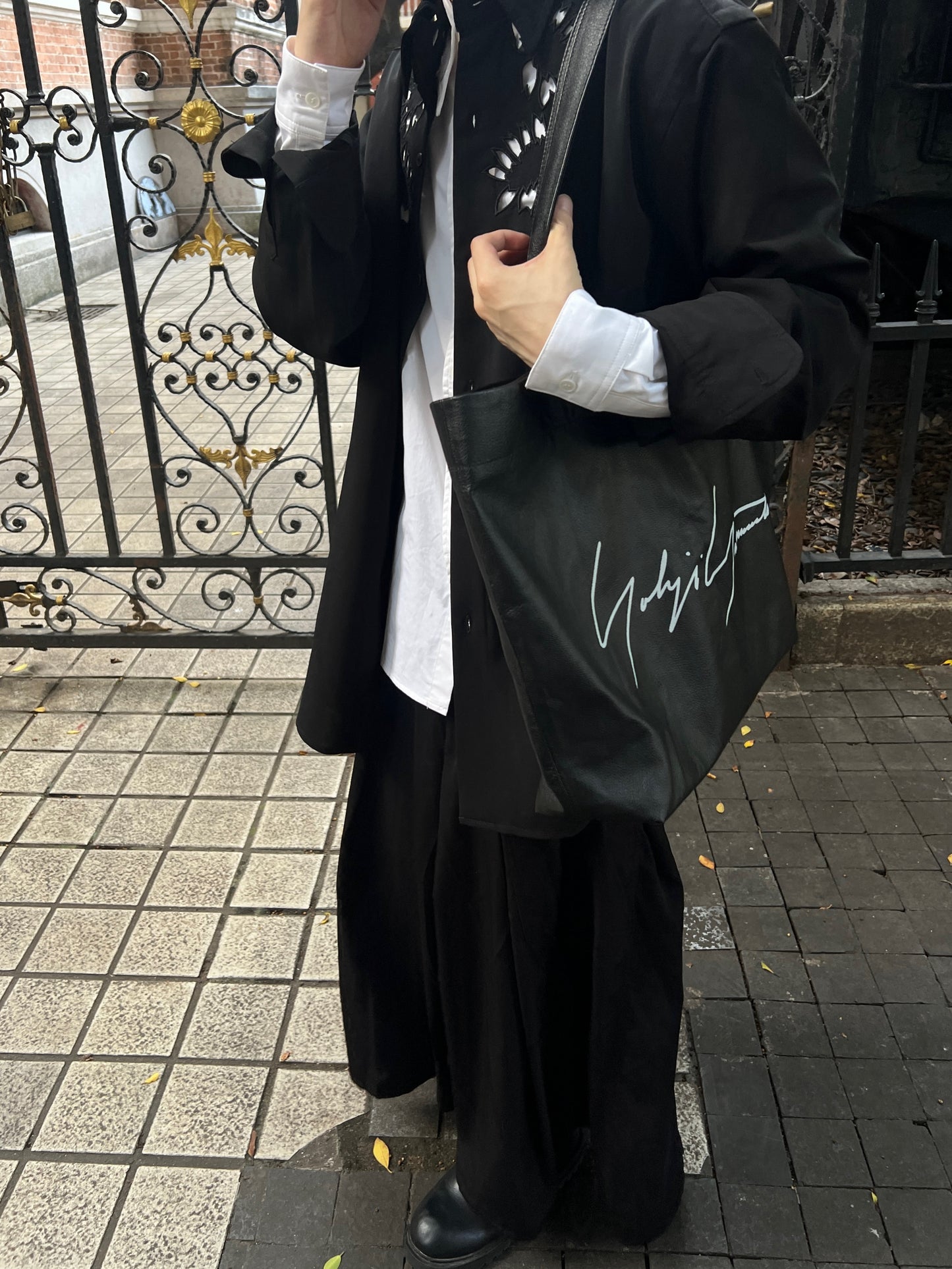 Self-made Yohji Yamamoto 'Flower & Youth' Wool Shirt Jacket - Cherry Blossom Cut-Out Detailing