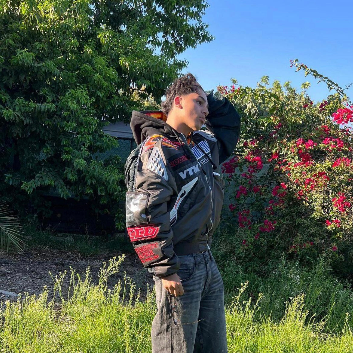 Self-made Vetements x Alpha AW18 Runway Bomber – 3D Silicone Racing Jacket Kanye