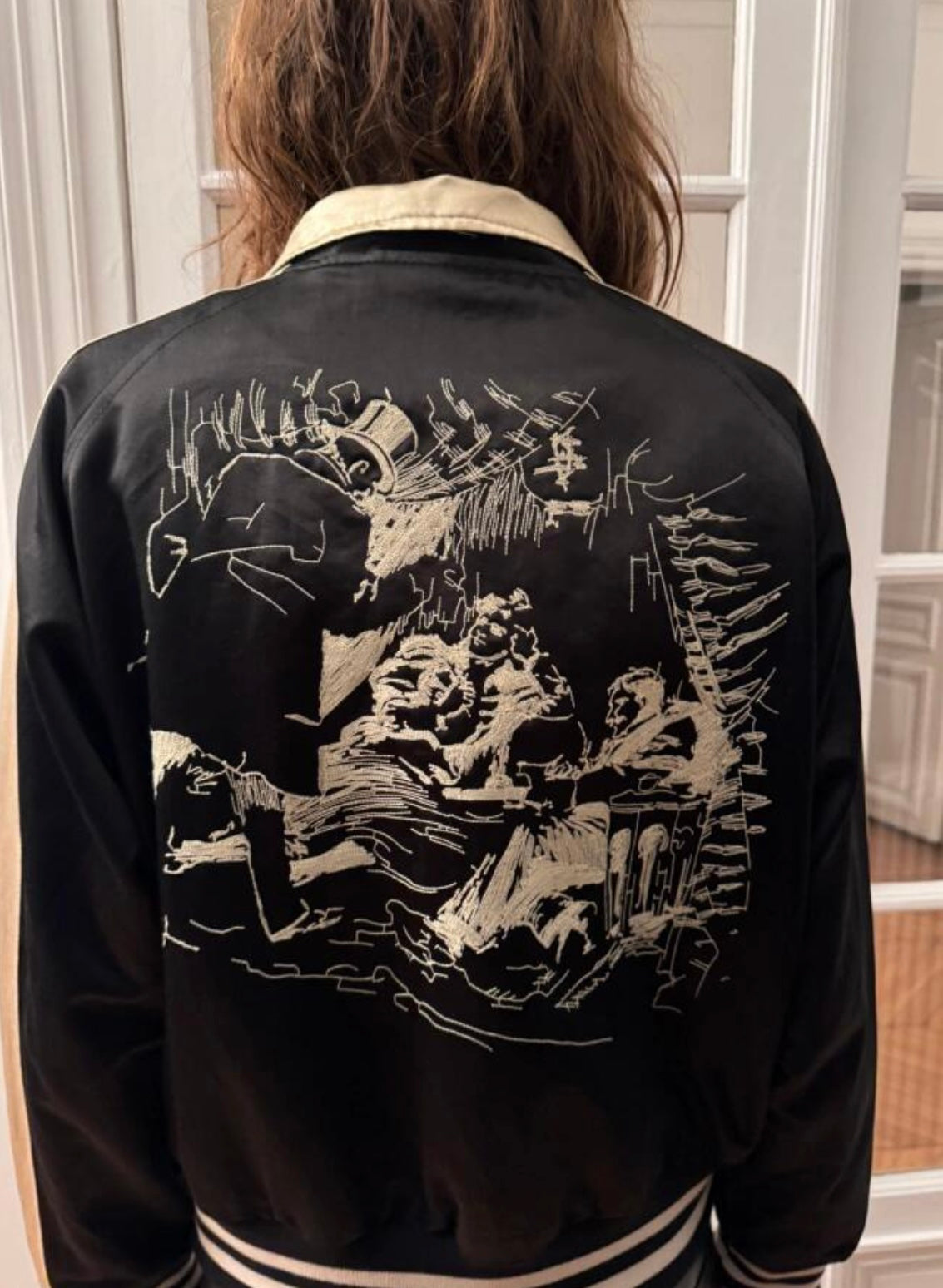 ERD AW24 'Opium Den' Varsity Jacket - Silk Court Embroidery Baseball Coat