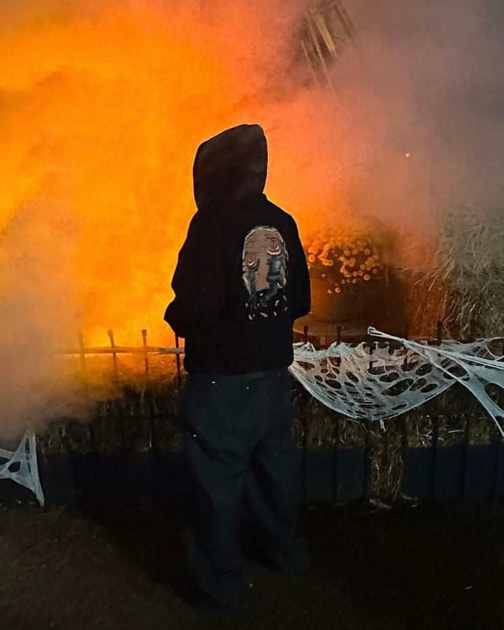 Self-made Vetements AW20 'Hocus Pocus' Pumpkin Print Zip Hoodie - Opium Pullover