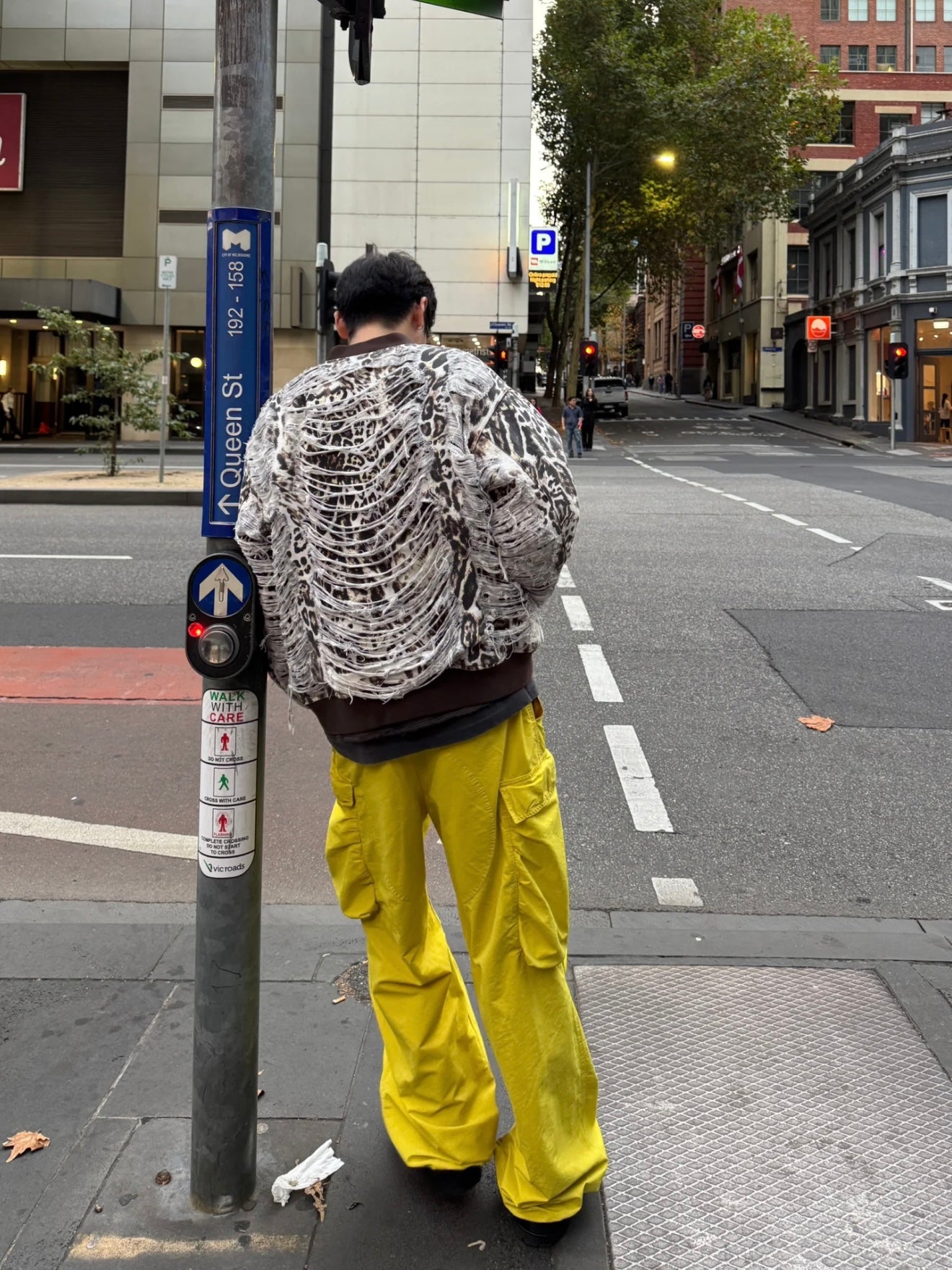 Mowalola x Ksubi Cheetah Print Bomber - Distressed Zip-Up Jacket Deconstructed Details
