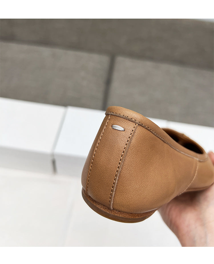 25SS MM6 Classic Slip-On Tabi Shoes - Buttery Lambskin Split-Toe Ballet Flats