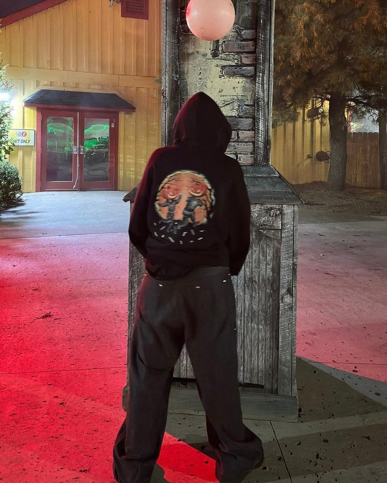Self-made Vetements AW20 'Hocus Pocus' Pumpkin Print Zip Hoodie - Opium Pullover