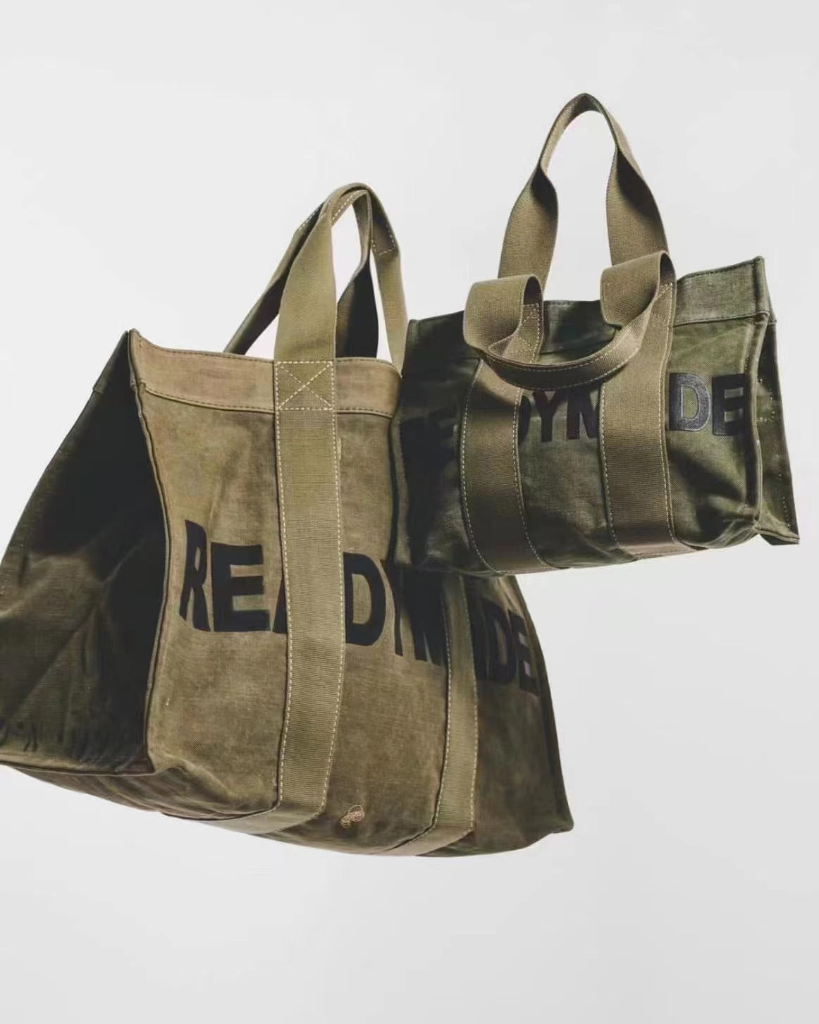 Custom Readymade Easy Canvas Tote - Vintage Washed Two-Tone Casual Handbags