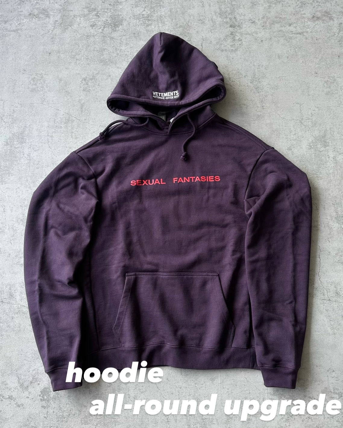 Vetements Rare Purple Sexual Fantasies Hoodie – Exclusive Collectible Edition