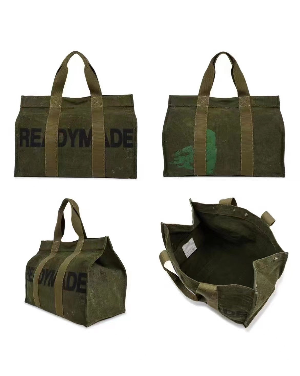Custom Readymade Easy Canvas Tote - Vintage Washed Two-Tone Casual Handbags