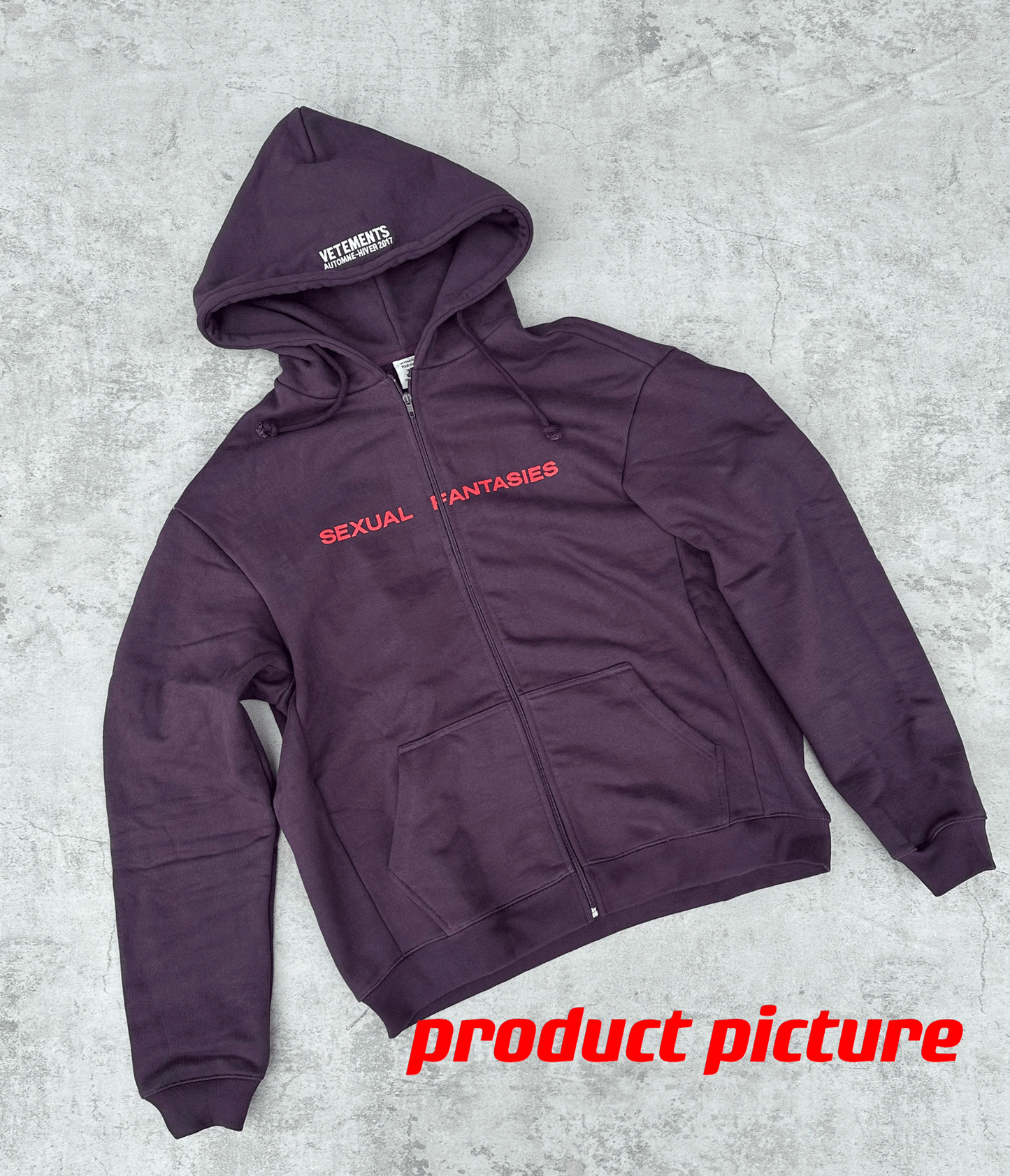 Vetements Rare Purple Sexual Fantasies Hoodie – Exclusive Collectible Edition