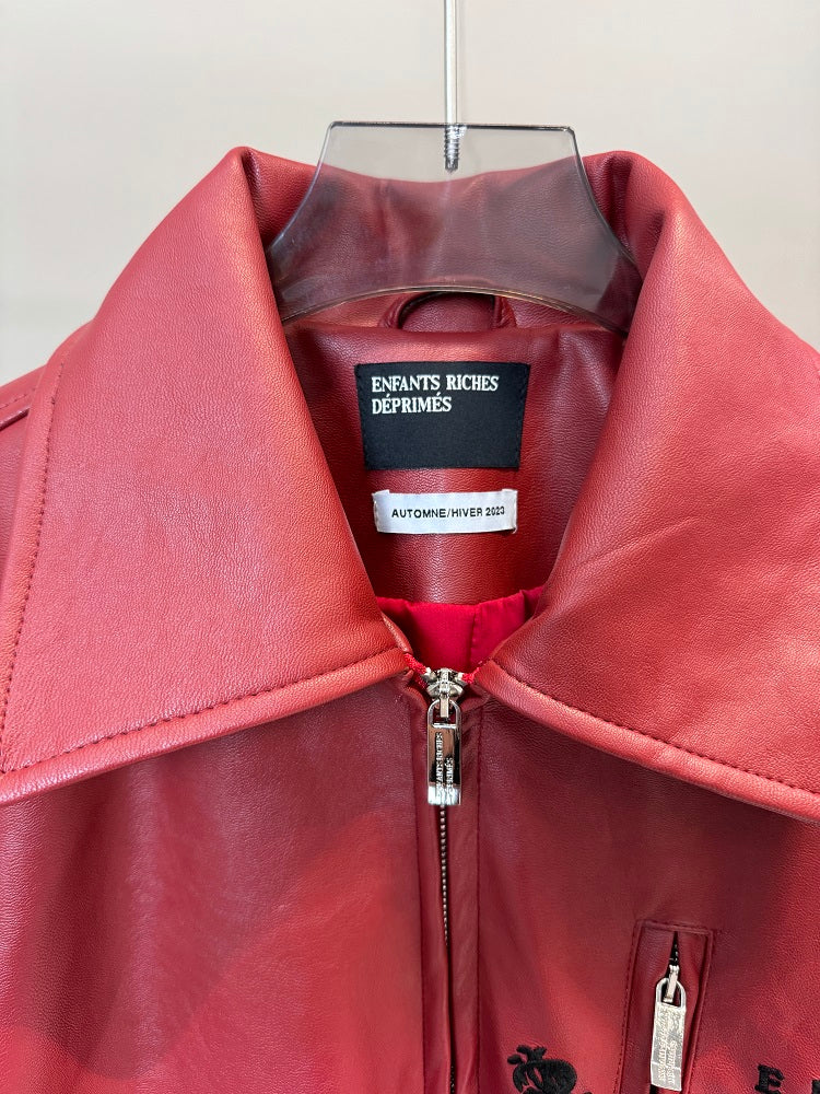 ERD Melancholic Heir PU Lambskin Jacket -Custom-Dyed Coated Cropped Leather Coat