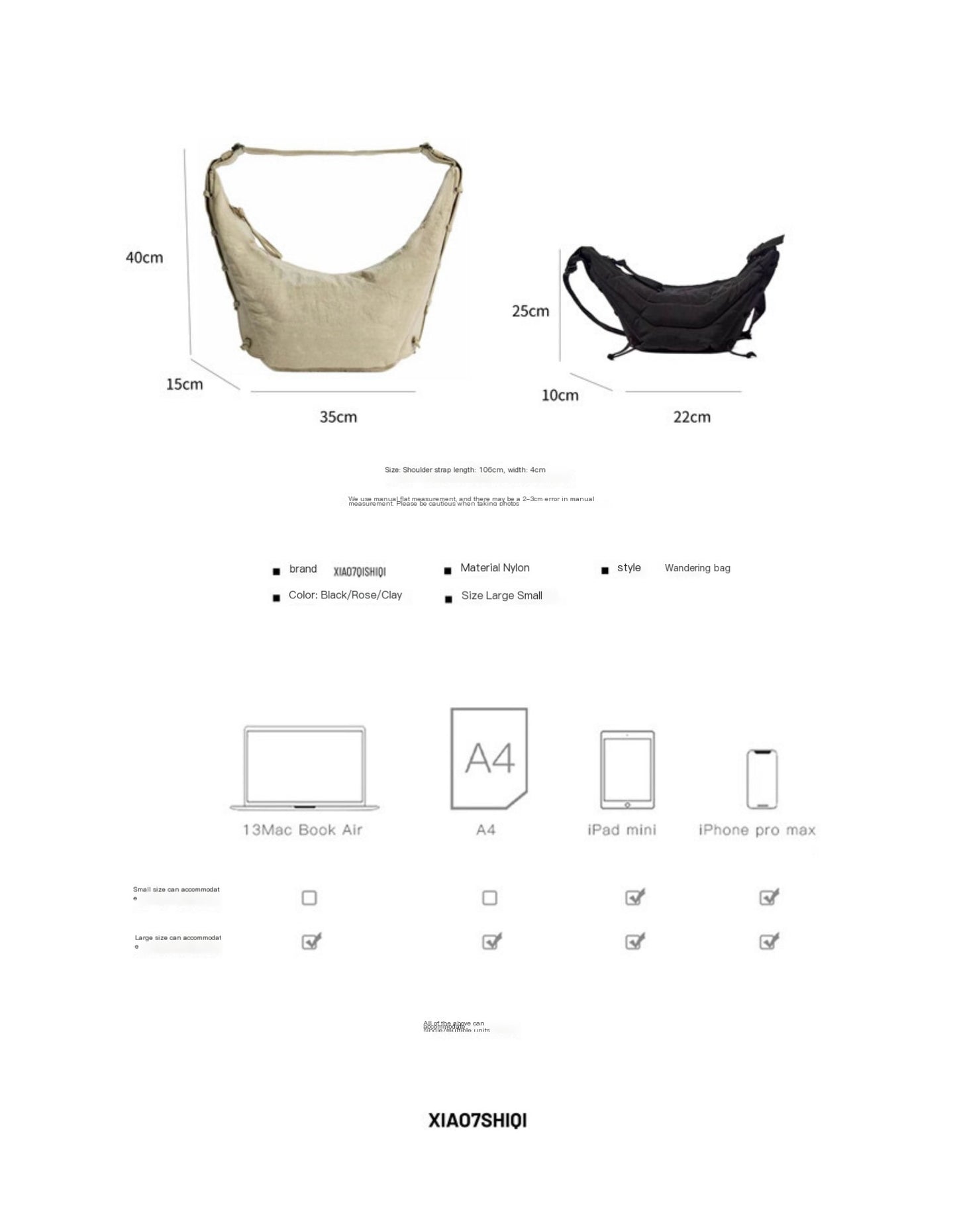 24FW LEM Horn Croissant Bag –Minimalist Casual Commuter Crossbody Large Capacity