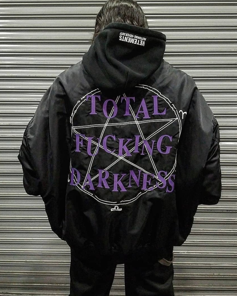 Donclickin VET TFD Pentagram Homme Bomber – Oversized Heavyweight Padded Jacket