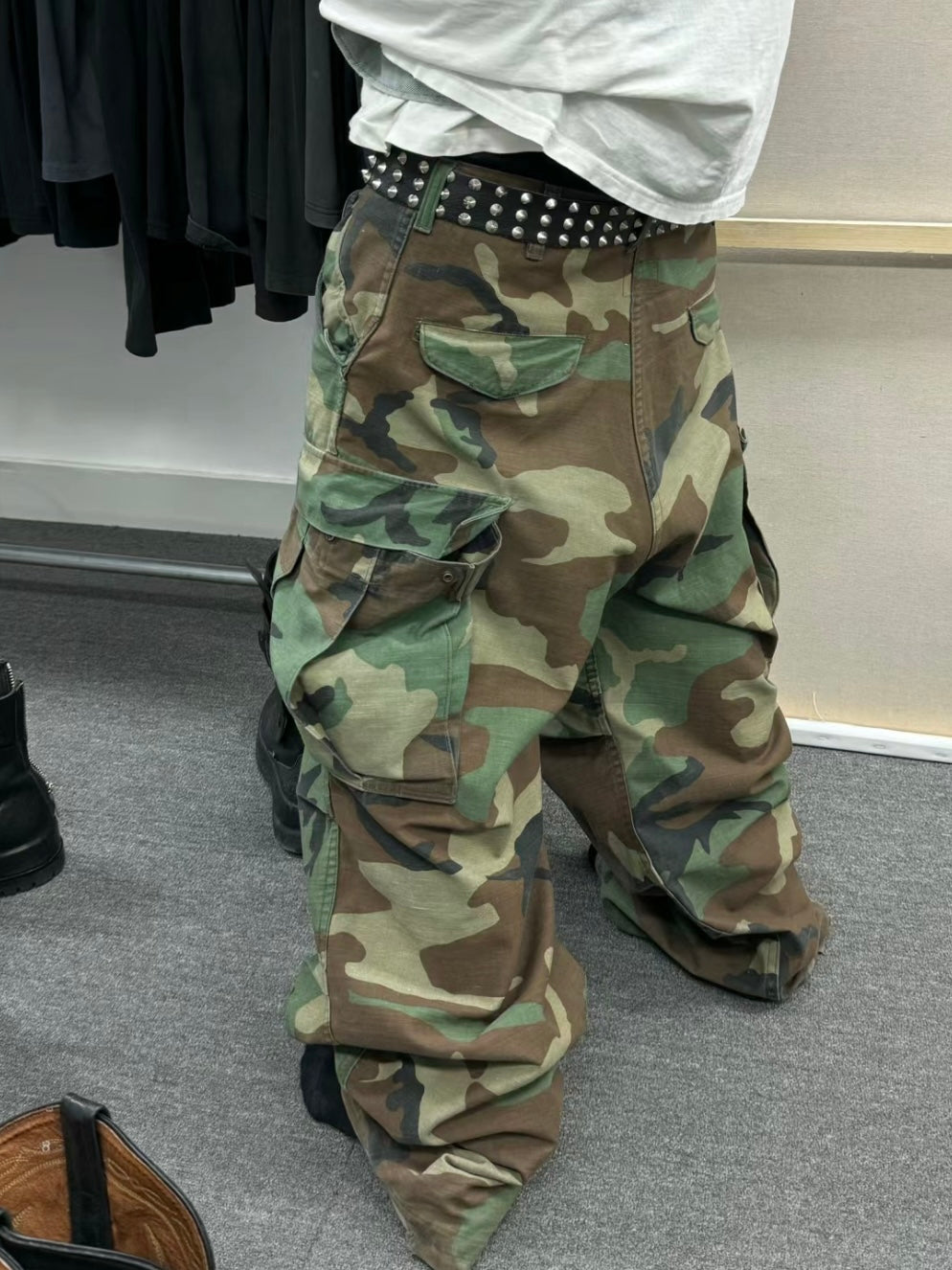 Vintage M65 Remake Camo Work Pants - Baggy Wide-Leg Trousers Playboi Carti