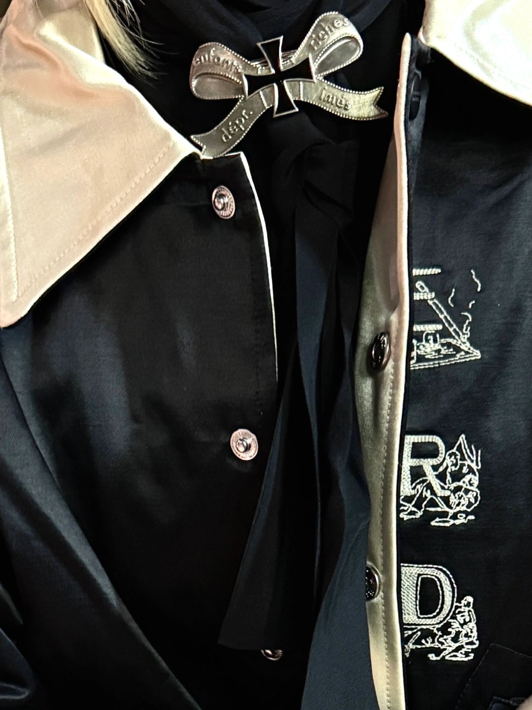 ERD AW24 'Opium Den' Varsity Jacket - Silk Court Embroidery Baseball Coat