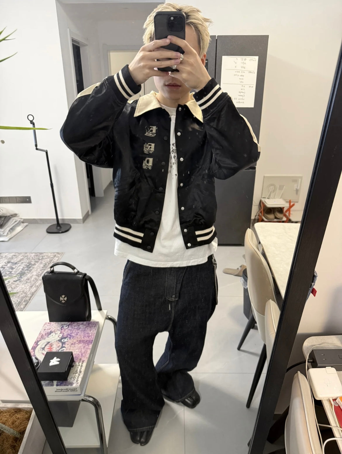 ERD AW24 'Opium Den' Varsity Jacket - Silk Court Embroidery Baseball Coat