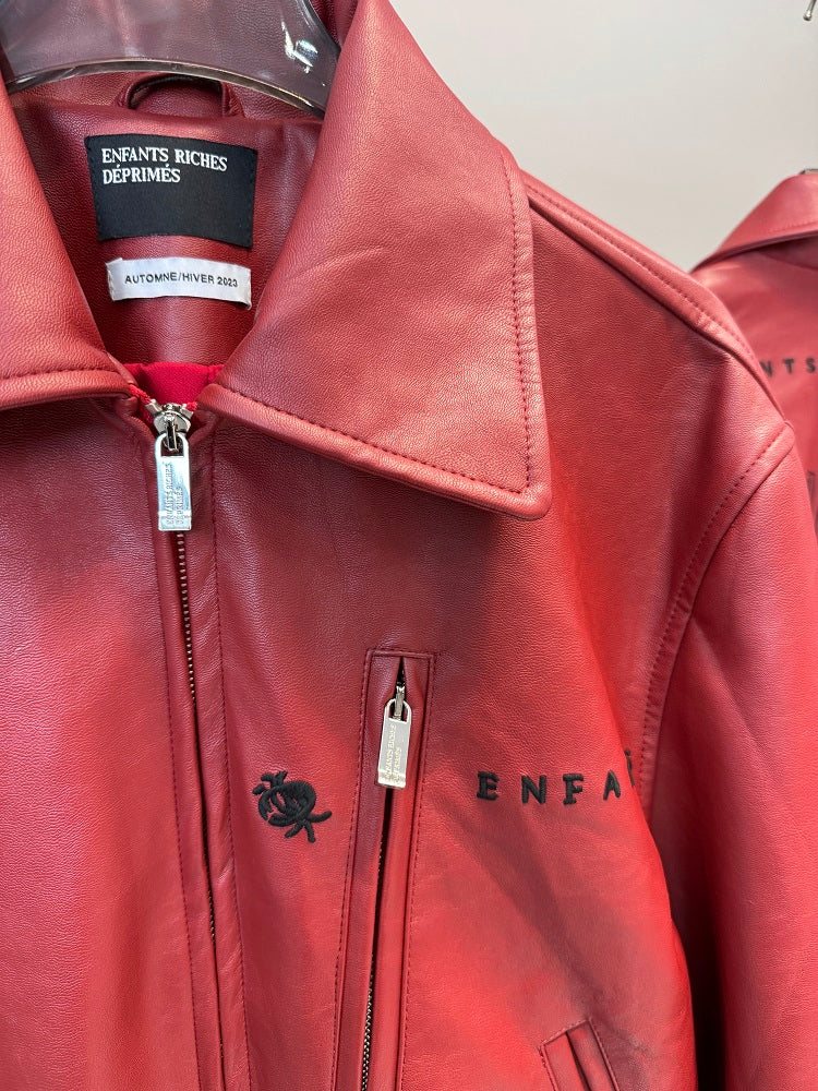 ERD Melancholic Heir PU Lambskin Jacket -Custom-Dyed Coated Cropped Leather Coat