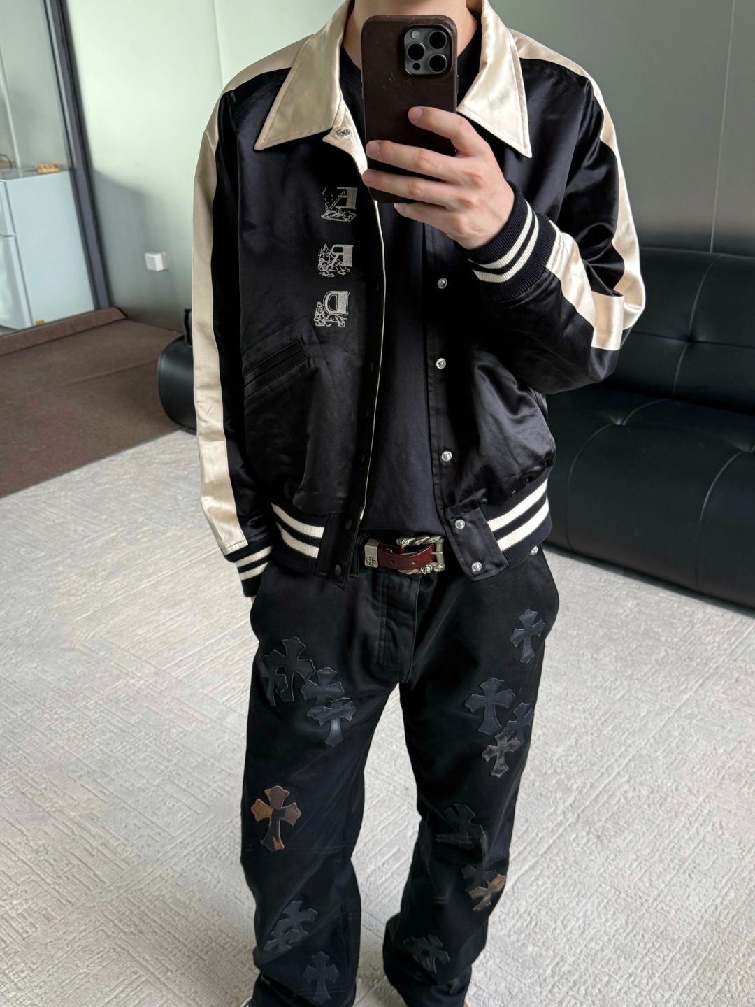 ERD AW24 'Opium Den' Varsity Jacket - Silk Court Embroidery Baseball Coat