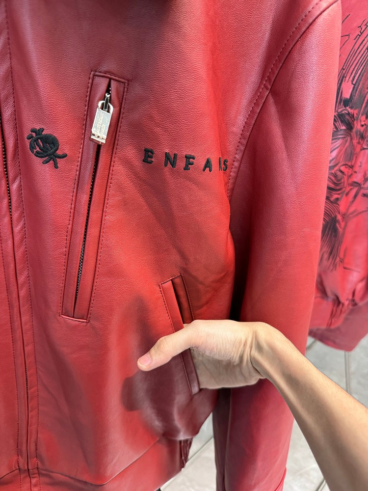 ERD Melancholic Heir PU Lambskin Jacket -Custom-Dyed Coated Cropped Leather Coat