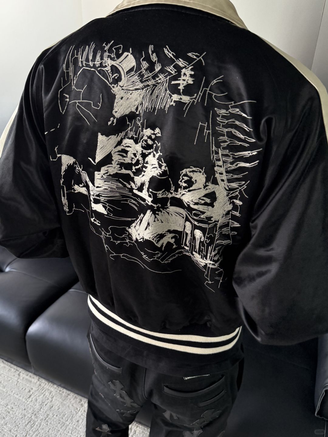 ERD AW24 'Opium Den' Varsity Jacket - Silk Court Embroidery Baseball Coat