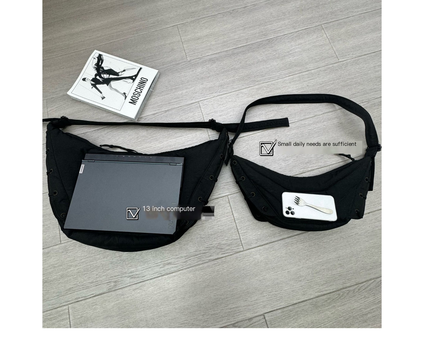 24FW LEM Horn Croissant Bag –Minimalist Casual Commuter Crossbody Large Capacity