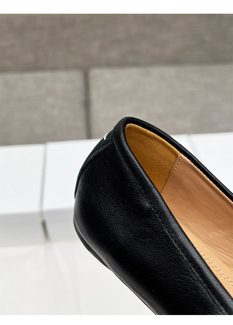 25SS MM6 Classic Slip-On Tabi Shoes - Buttery Lambskin Split-Toe Ballet Flats