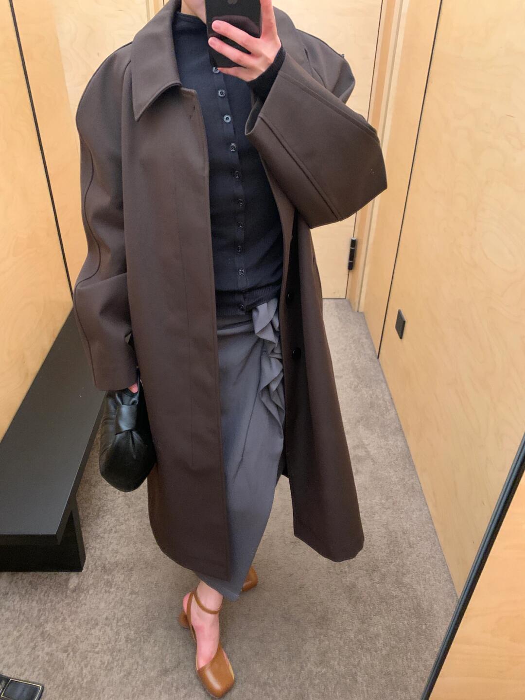 Self-made 24FW Lemaire Wool Blend Coat – Heavyweight Raglan Long Trench