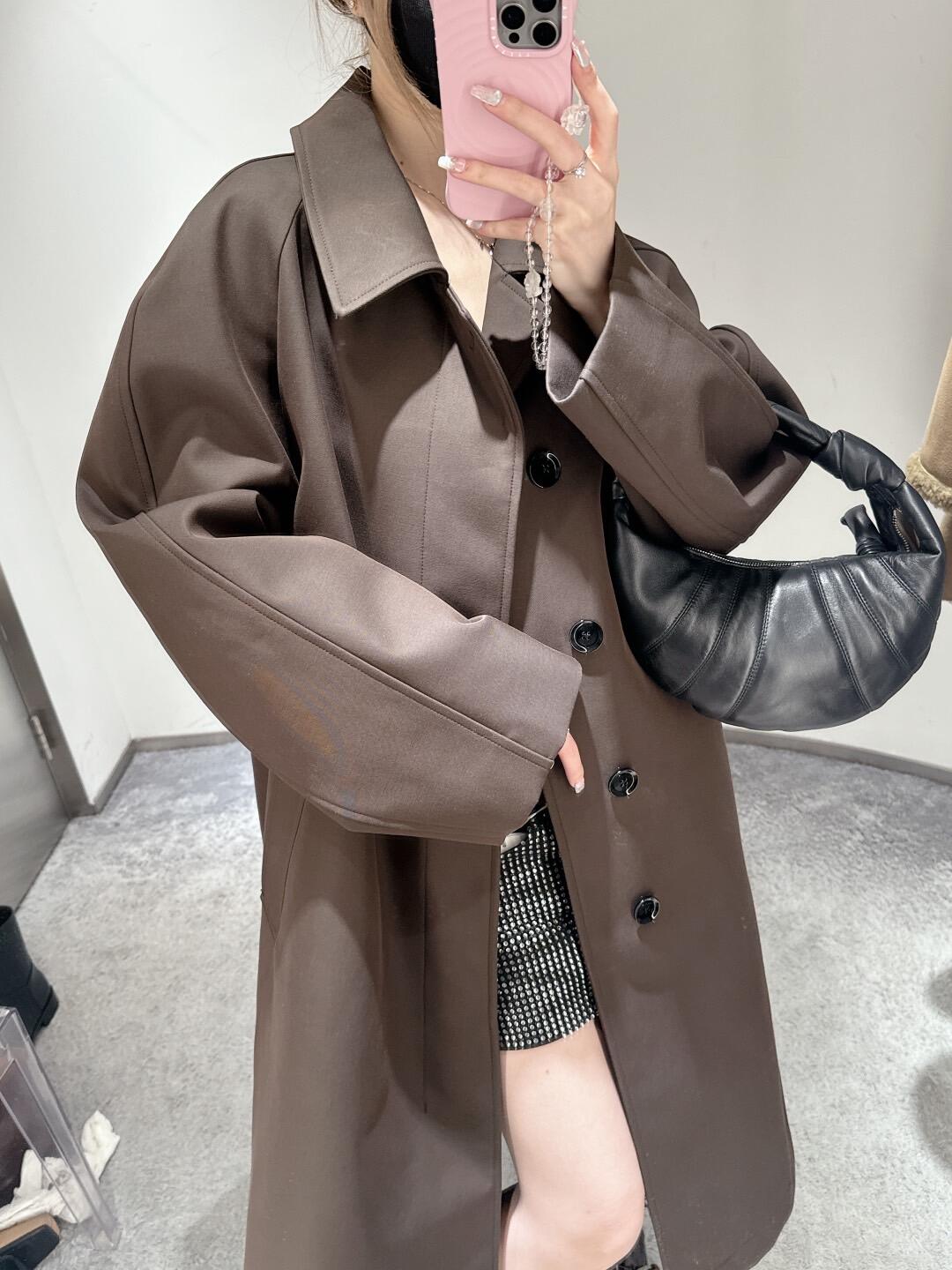 Self-made 24FW Lemaire Wool Blend Coat – Heavyweight Raglan Long Trench