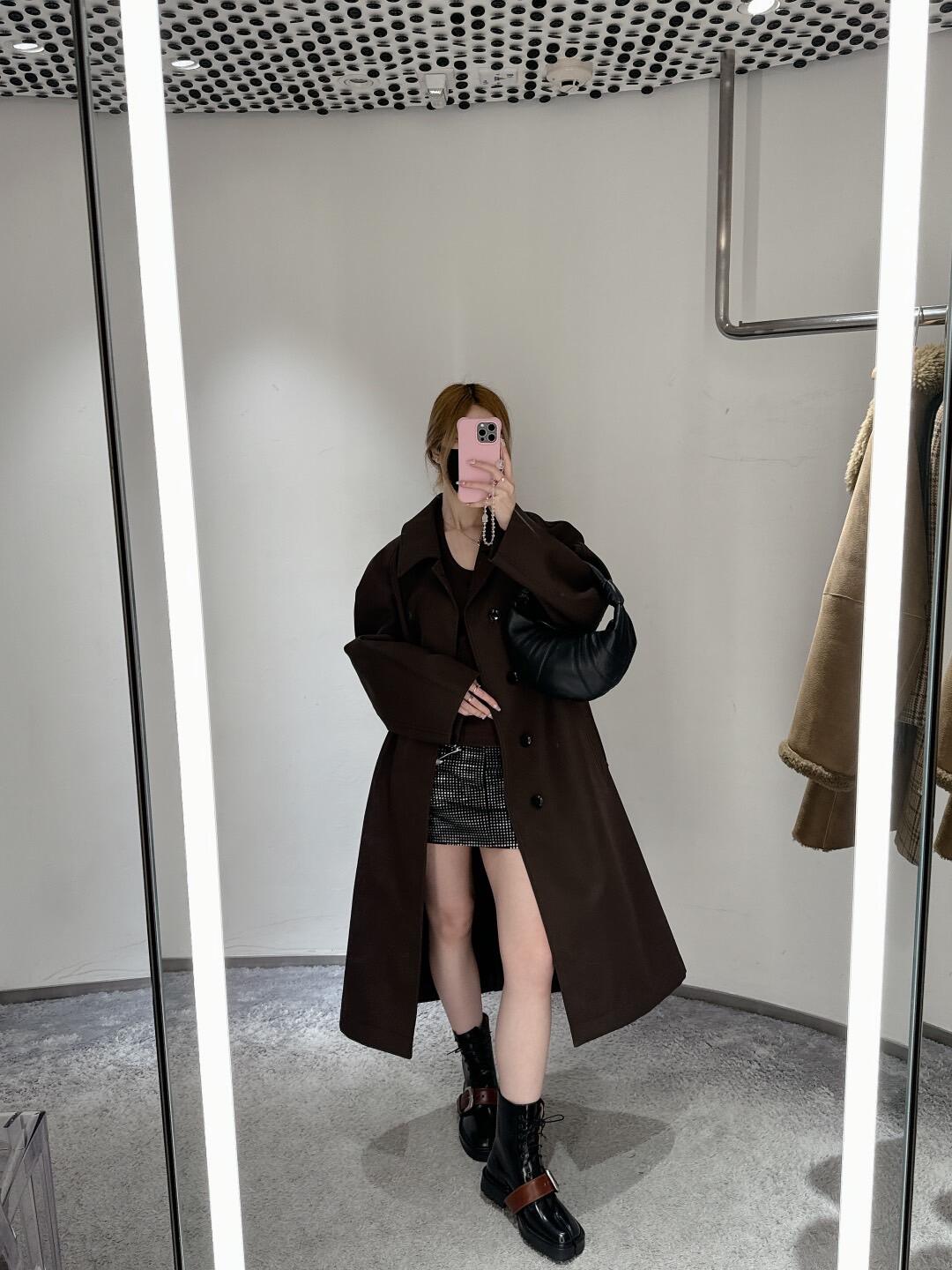 Self-made 24FW Lemaire Wool Blend Coat – Heavyweight Raglan Long Trench