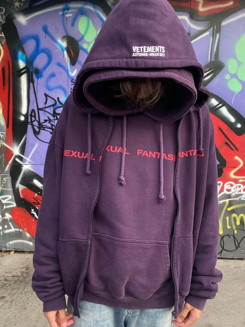 Vetements Rare Purple Sexual Fantasies Hoodie – Exclusive Collectible Edition