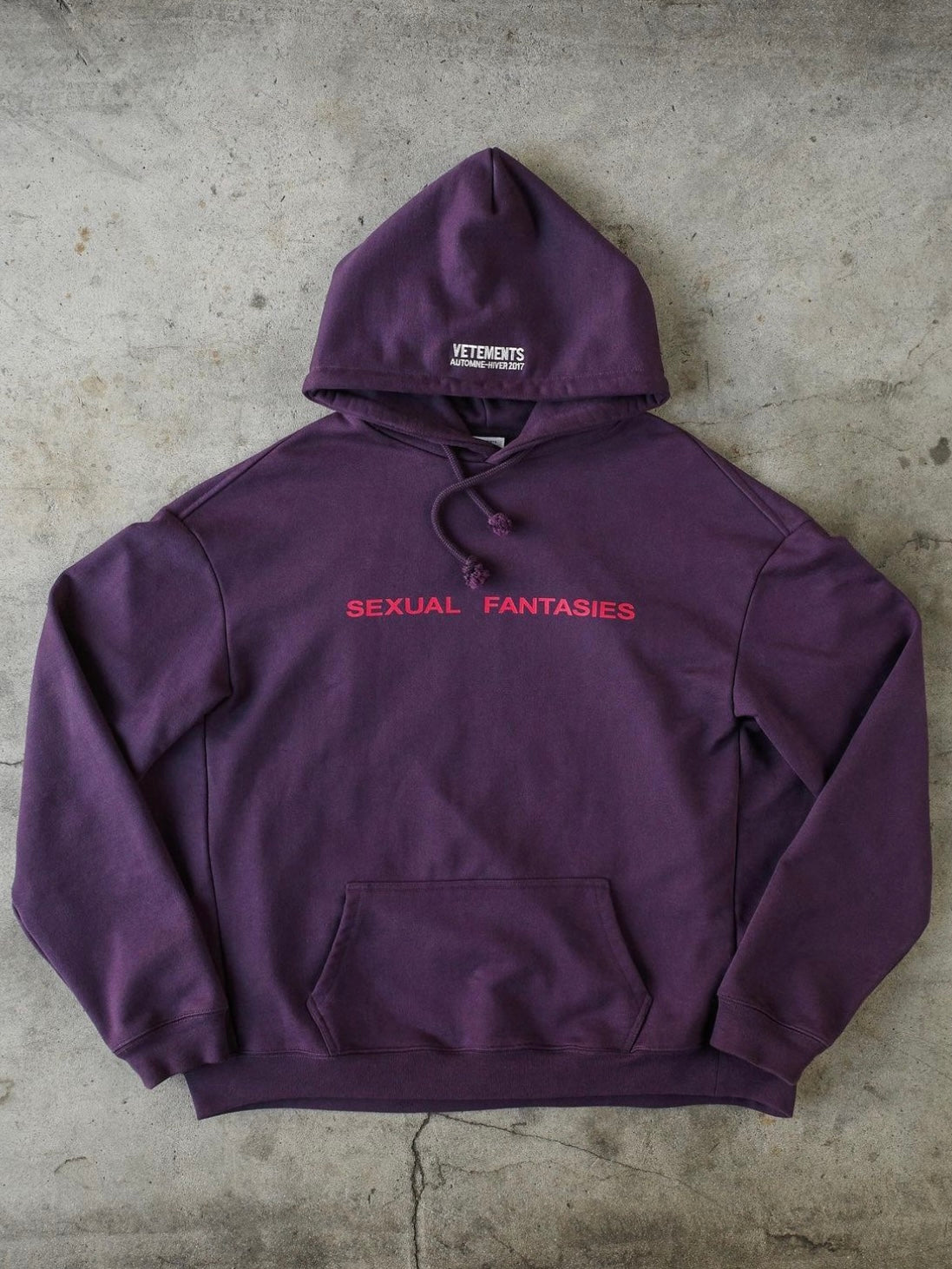 Vetements Rare Purple Sexual Fantasies Hoodie – Exclusive Collectible Edition