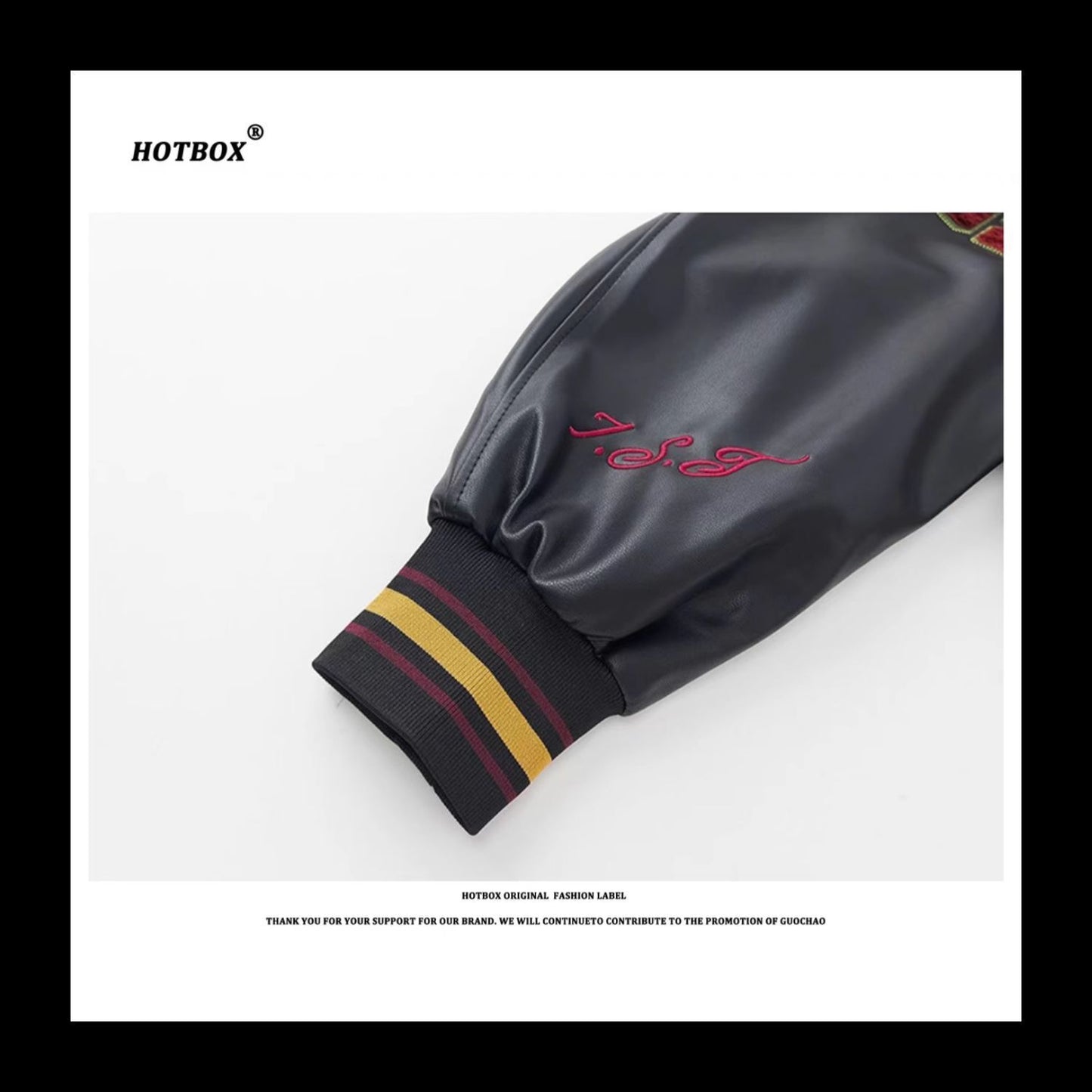 HOTBOX Black Eight Jacket Stussy VIBE 40th Anniversary Limited Edition Baseball