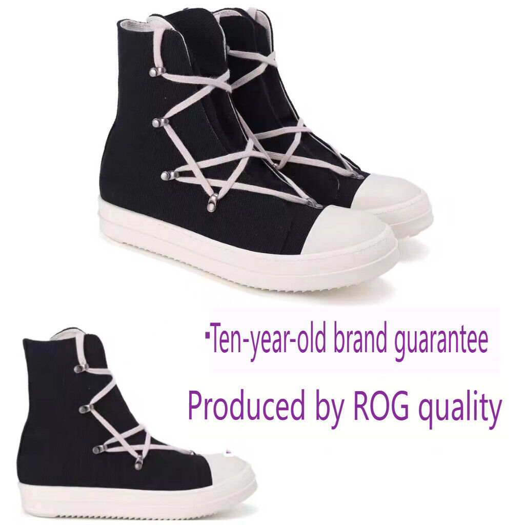 Self-Made ROG Pentagram Rick Owens DRKSHDW Sub-line High-top Canvas Gothic Shoes