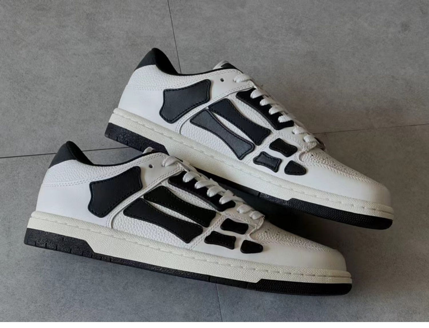 2023SS Bone Shoes Lychee Grain Top Layer Cowhide Low-top Leisure Board Shoes