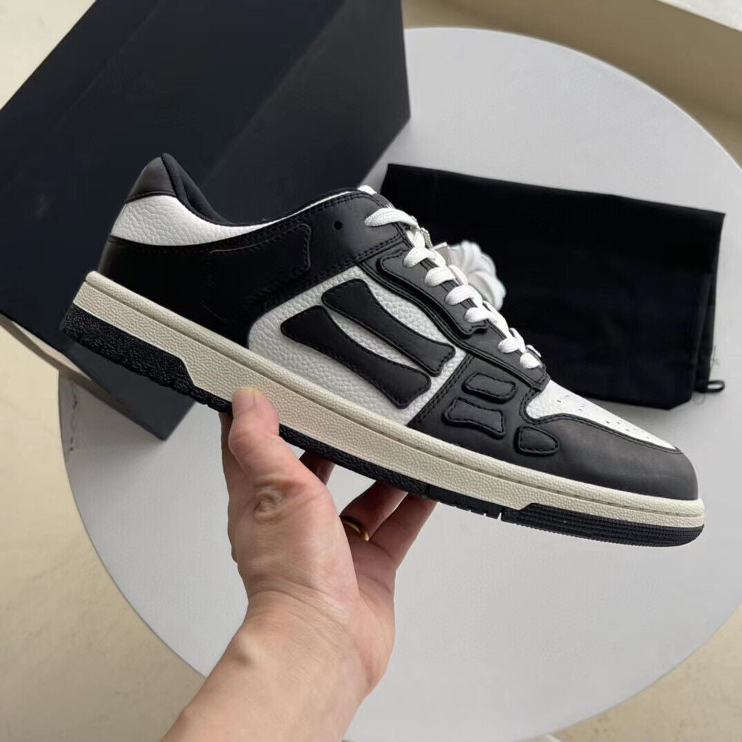2023SS Bone Shoes Lychee Grain Top Layer Cowhide Low-top Leisure Board Shoes