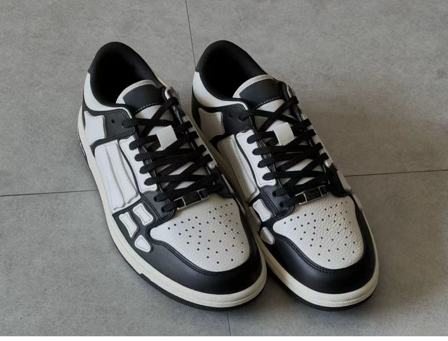 2023SS Bone Shoes Lychee Grain Top Layer Cowhide Low-top Leisure Board Shoes